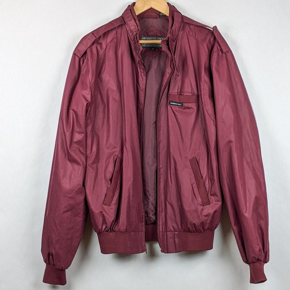 Members Only Burgandy Bomber Jacket 42L